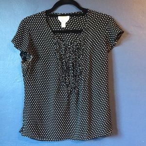 Talbot's polka dot blouse